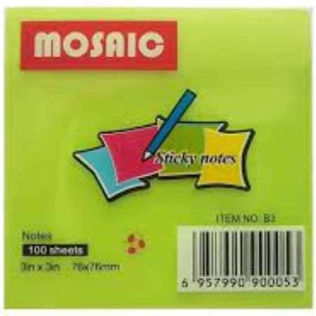Stick Notes Fluo Vert JINXIN 100 Feuilles 75×75 Mm