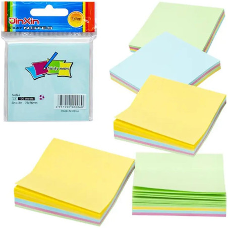 Stick Notes 5 Couleur Pastel JINXIN 100 Feuilles 75/75 Mm