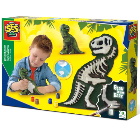 Moulage et Peinture, T-Rex avec Squelette - Ses Creative
