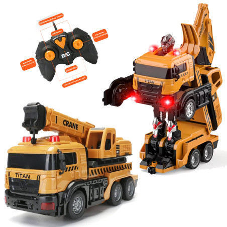 Grue Télécommandée Transformable en Robot avec Lumière et Son - Rngineering Deformation Car