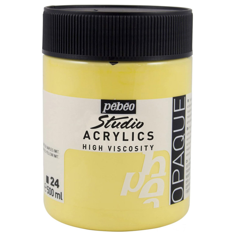 Studio Acrylique Fine Opaque 500 ml, Jaune de Naples Imit - Pébéo