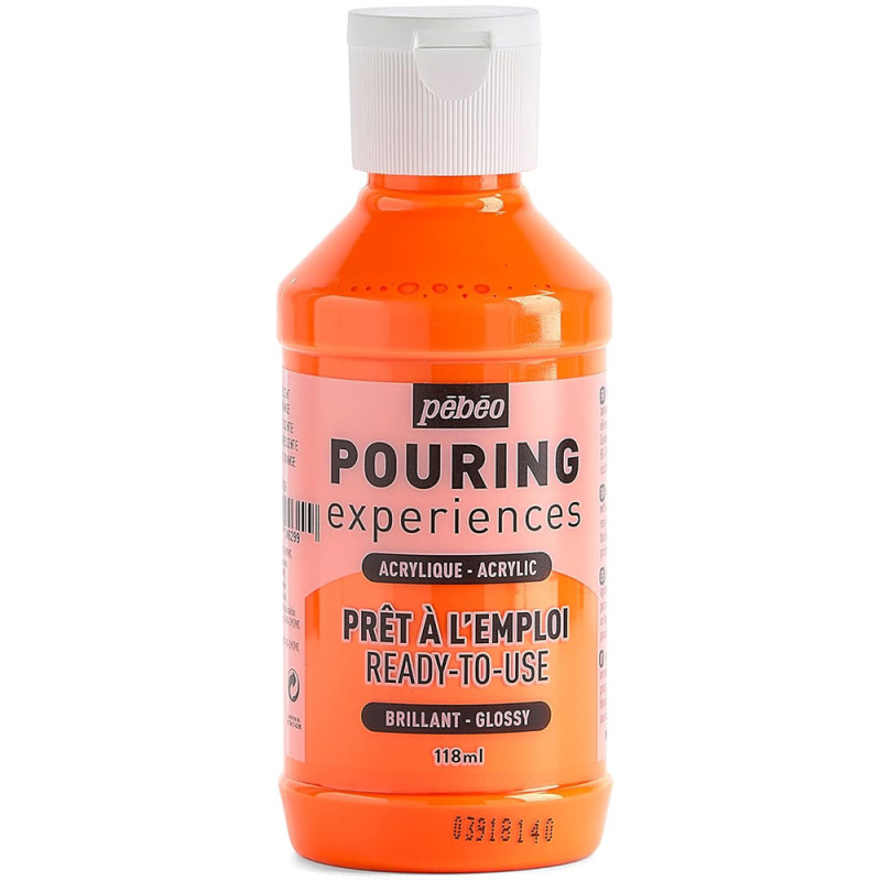 Acrylique Pouring Experiences, Orange Fluorescent - Pébéo