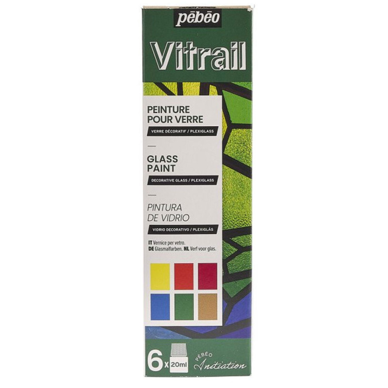 Set Peinture Sur Verre Base Solvant Assortis, Vitrail - Pébéo