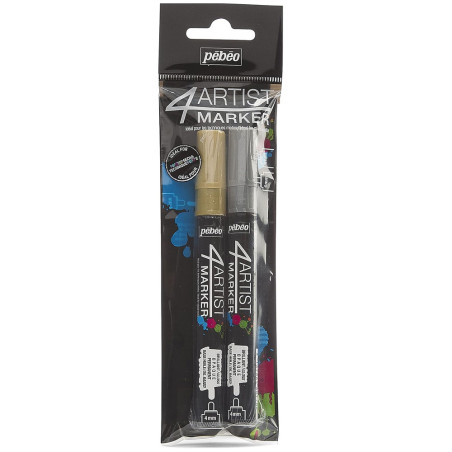 Set 2 Marqueurs Peinture Base Huile, 4artist Marker - Pébéo