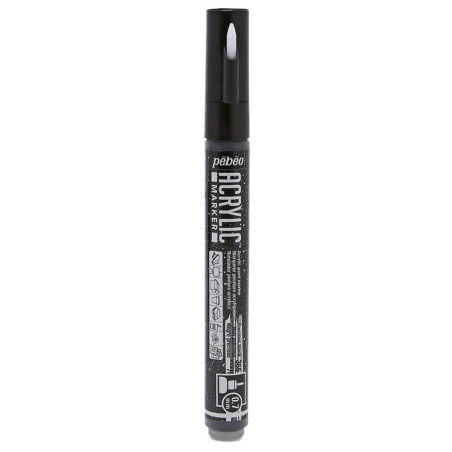 Marqueur Acrylique Multi-Support 0.7mm, Noir Métallique - Pébéo