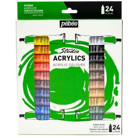 Etui 24 Tubes Studio Acrylics - Pébéo