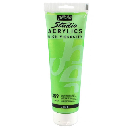 Studio Acrylique Fine 250 ml, Vert Jaune Iridescent 359 - Pébéo