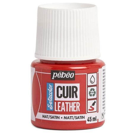 Peinture Sur Cuir Opaque Setacolor, Rouge Intense - Pébéo