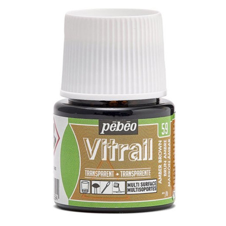 Peinture Sur Verre Base Solvant Vitrail, Brun Ambre - Pébéo