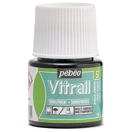 Peinture Sur Verre Base Solvant Vitrail, Vert Aqua - Pébéo
