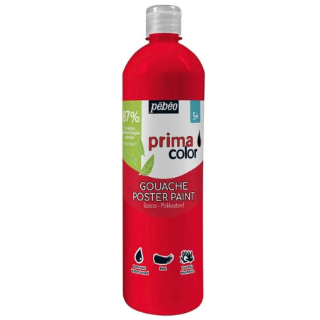 Peinture Gouache Enfant Primacolor 1L, Rouge Primaire - Pébéo