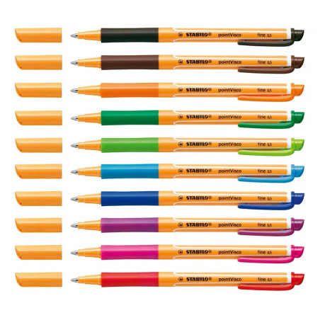 Stylo Roller Point-Visco 0.5mm, Rose - Stabilo