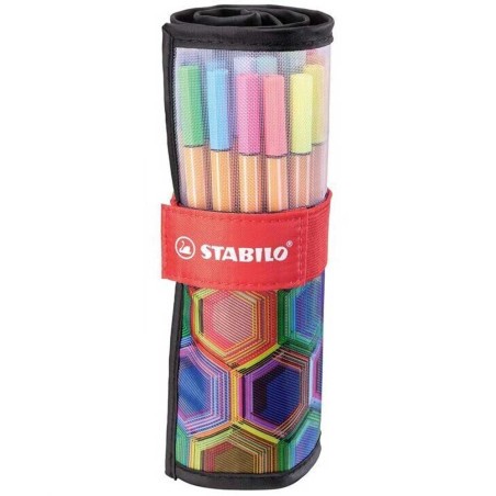 Rollerset De 25 Stylos Feutre Pointe Fine 88, Arty Edition - Stabilo