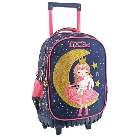 Sac à Dos à Roulettes Trolley MUST Girl Moon pour Ecoliers - Réf.585579