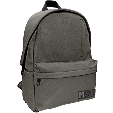 Sac à Dos MUST Cuir Crocodile Gris Foncé Collège/Lycée 22L - Réf.585983