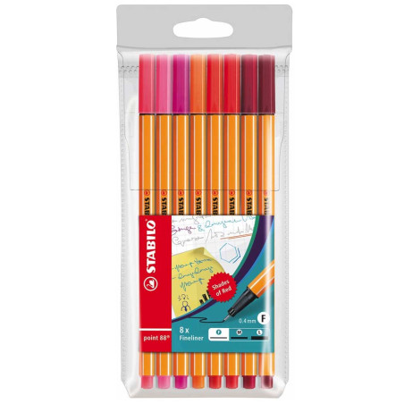Set De 8 Stylos Feutre Pointe Fine 88, Shades Of Red - Stabilo