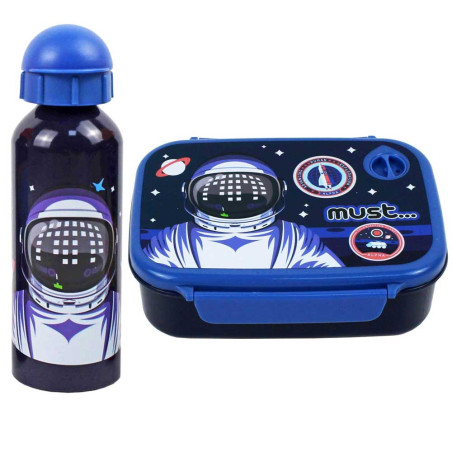 Coffret Boite à Goûter alimentaire + Bouteille à Eau en aluminium MUST Explorer - Réf.584556