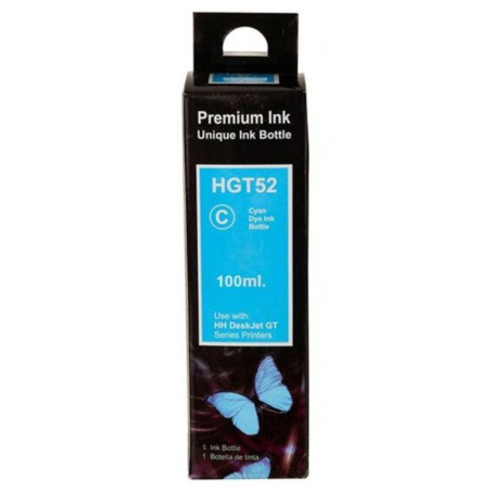 Bouteille D'encre Adaptable Premium Ink HP HGT52 100 ML - Cyan