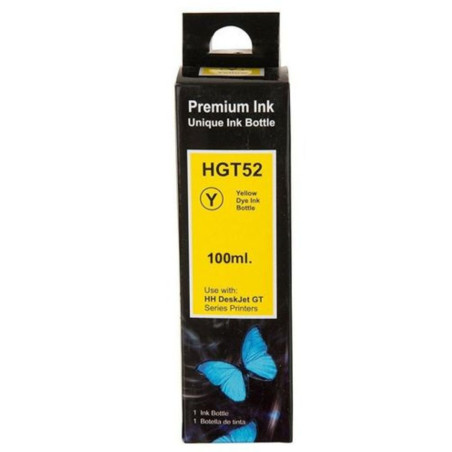 Bouteille D'encre Adaptable Premium Ink HP HGT52 100 ML - Yellow