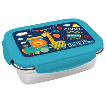 Boite à Goûter Alimentaire MUST Little Train 900ml avec fond en Acier Inoxydable - Réf.585751