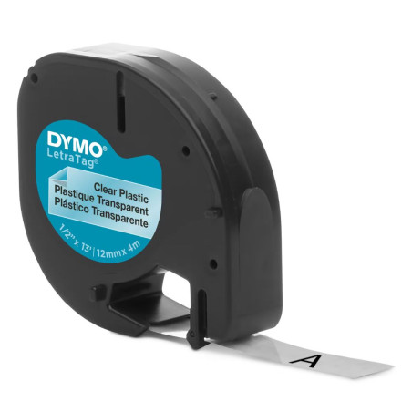Ruban DYMO Pour Etiqueteuses LetraTag Plastique RougeClear/Transparent