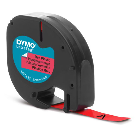 Ruban DYMO Pour Etiqueteuses LetraTag Plastique Rouge