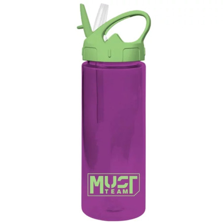 Bouteille à Eau MUST en Plastique avec Paille 500ml Violet - Réf.585687
