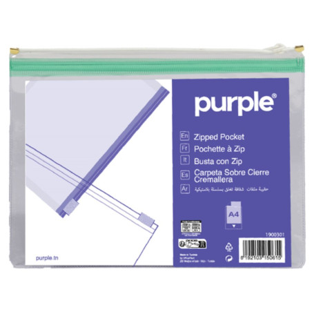 Pochettes À Zip A4 Purple