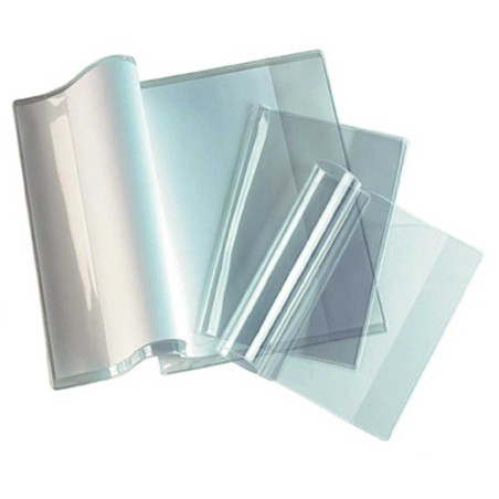 Lot de 10 Protèges Livres + 10 Etiquettes Gratuites, Transparent - Purple