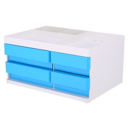 Organisateur De Bureau 3 Compartiments Avec 4 Tiroirs EZ25030 Bleu