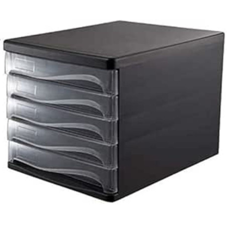 Bloc Tiroir Noir et Transparent 5 Compartiments - ARK