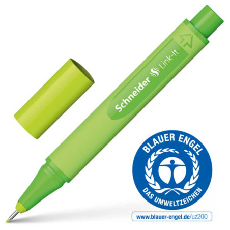 Stylo Feutre Pointe Fine Link-It 0.4mm, Vert Pomme - Schneider