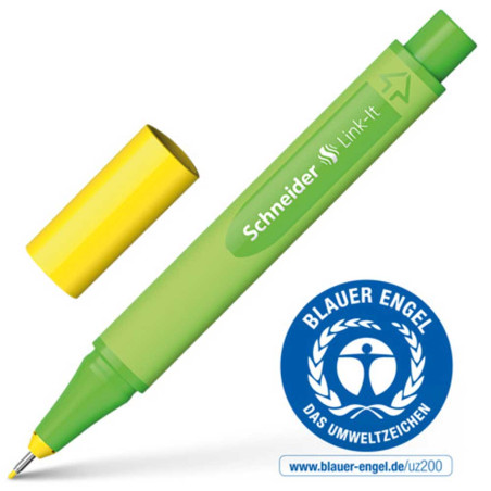 Stylo Feutre Pointe Fine Link-It 0.4mm, Jaune Doré - Schneider