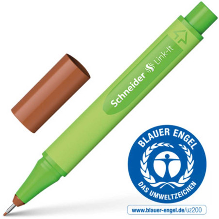 Stylo Feutre Pointe Fine Link-It 0.4mm, Marron Acajou - Schneider