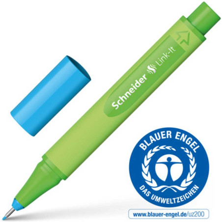 Stylo Feutre Pointe Fine Link-It 0.4mm, Bleu Minéral - Schneider