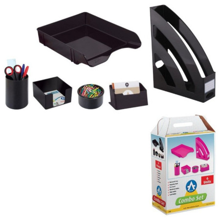 Ensemble De Bureau Ark En Plastique 6 Pièces Noir