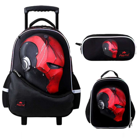 Ensemble De Sac à Dos à Roulette, Porte Goûter Et Trousse Pour Garçon - Glossy Bird