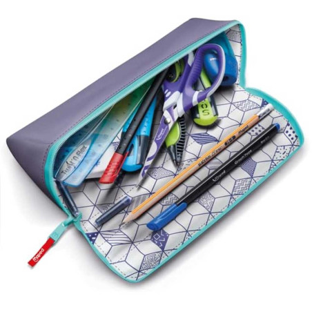 Trousse Open XXL Double Face Basic Violet, Maped - Réf.931901
