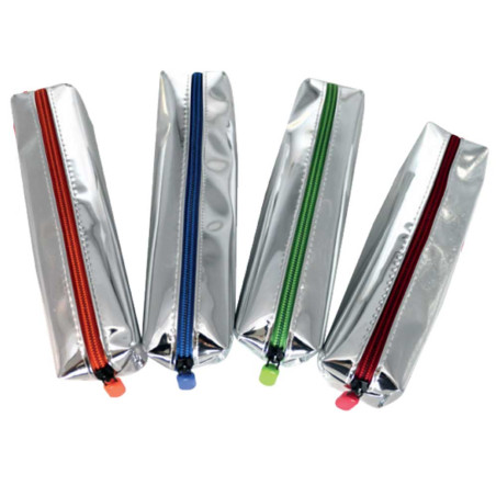 Trousse Effet Metallisé Argent, Cool School - Réf.A-04