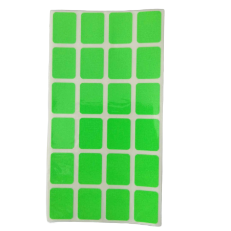 Pochette Etiquettes Vert Fluo Autocollante 15×20 mm