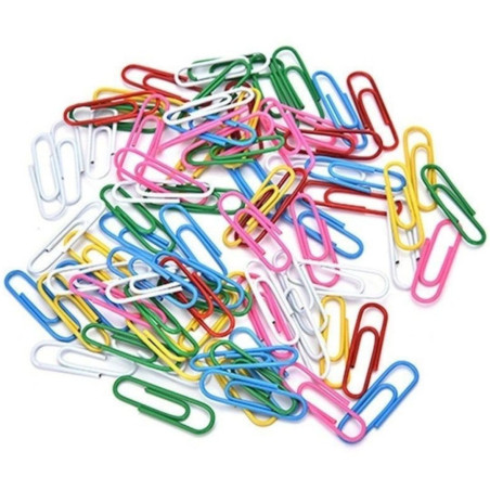 Boîte 100 Trombones Couleur 33Mm Deli - Réf. E39716