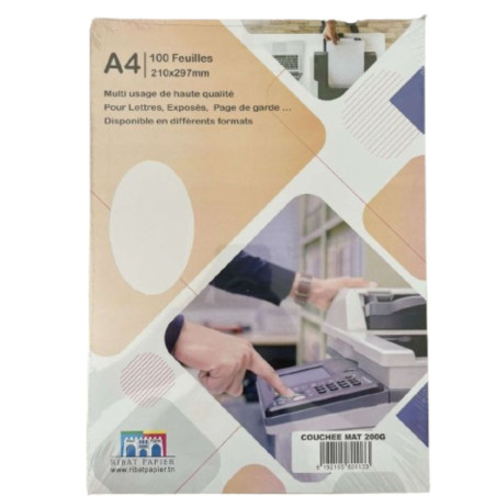 Page De garde Couché Mat 100 feuilles Ribat A4 200G