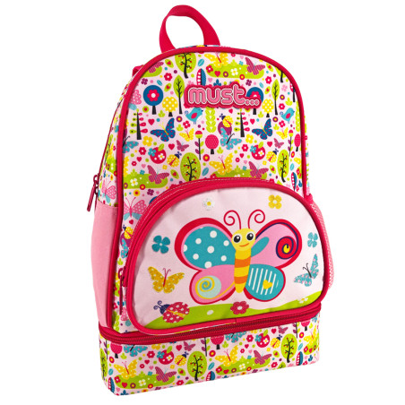 Sac à Dos Avec Porte Goûter Pour Maternelle Butterfly, Must - Réf.585604