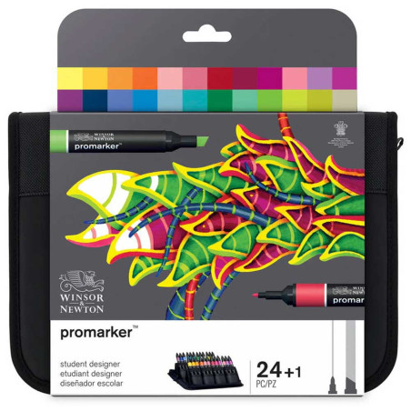 Portefeuille De 24+1 Promarker Double Pointe Pour Les étudiant Designer - Winsor & Newton