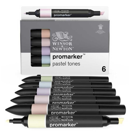 Set De 6 Marqueurs Promarker Double Pointe Pastel Tones - Winsor & Newton