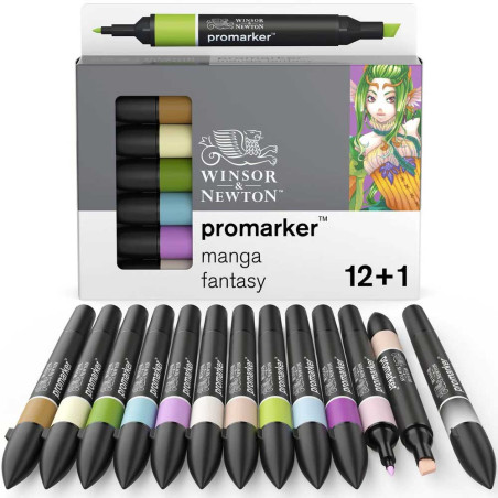 Set De 12+1 Marqueurs Promarker Double Pointe Manga Fantasy - Winsor & Newton