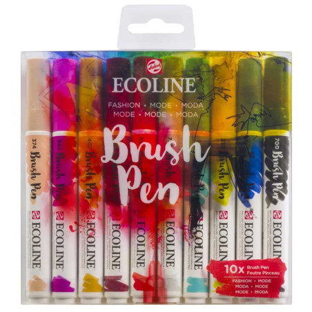 Set De 10 Marqueurs Aquarelle à Pinceau Ecoline, Mode - Royal Talens