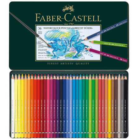 Crayons Aquarellable Albrecht Dürer, Boite Métal 36pcs - Faber Castell