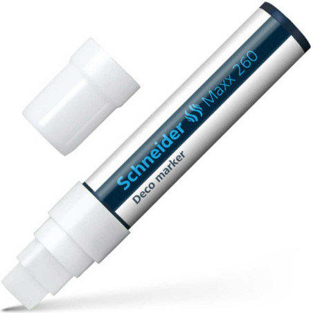 Marqueur à Craie Wax 260 Liquide 5-15 mm, Blanc - Schneider