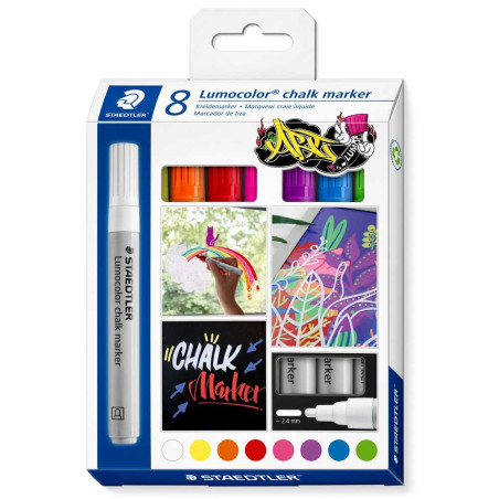 Pack de 8 Marqueurs à Craie Lumocolor 344 - Staedtler